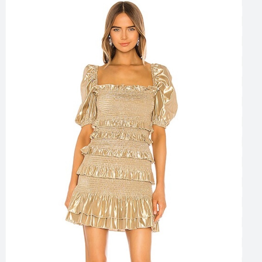 V Chapman juniper dress gold